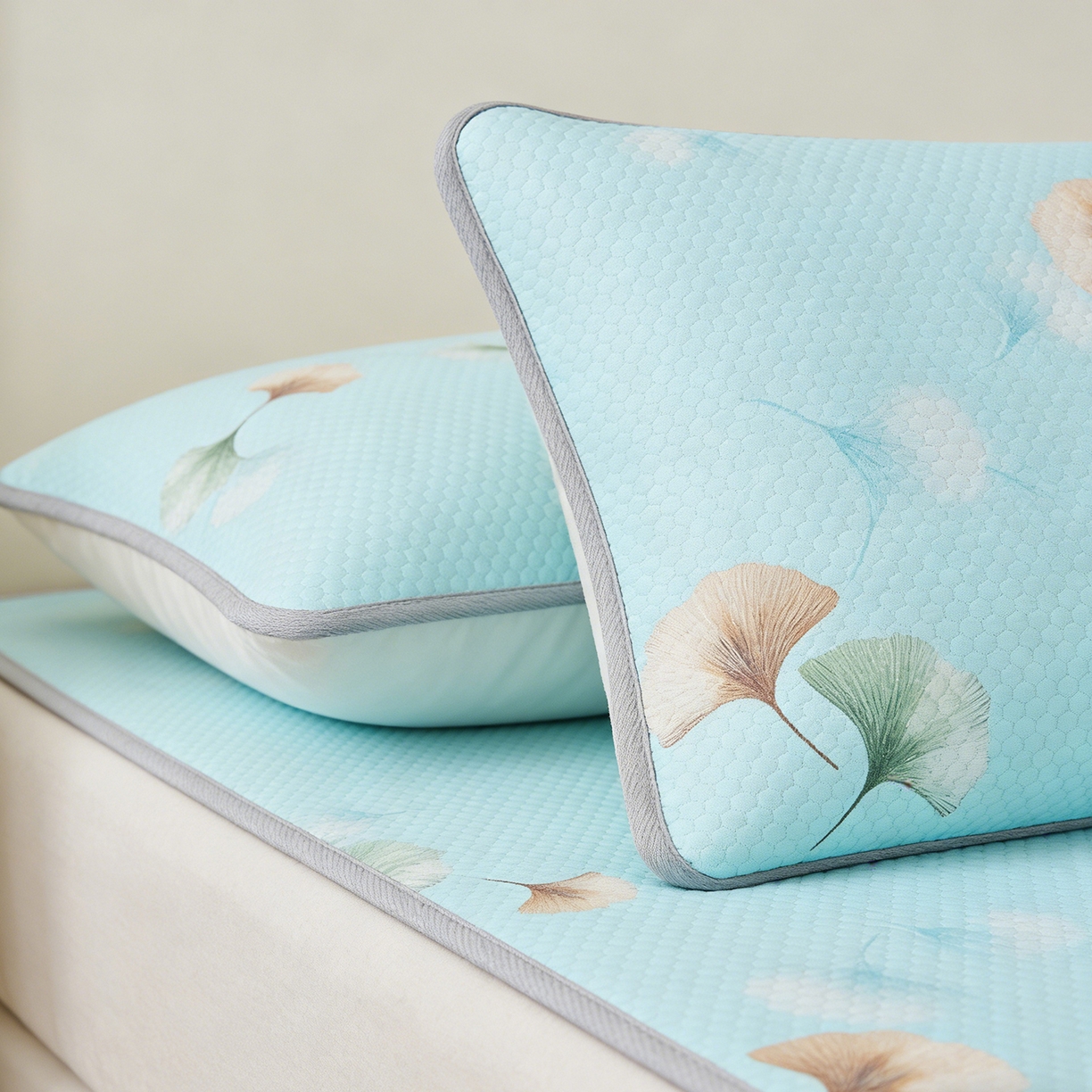 91家纺网 家纺一手货源 找家纺 奇丝雅 2026新款夏季A类卡通印花冰豆豆冰丝凉席枕套凉感家用可机洗单人学生宿舍48×74cm一只一对 叶语