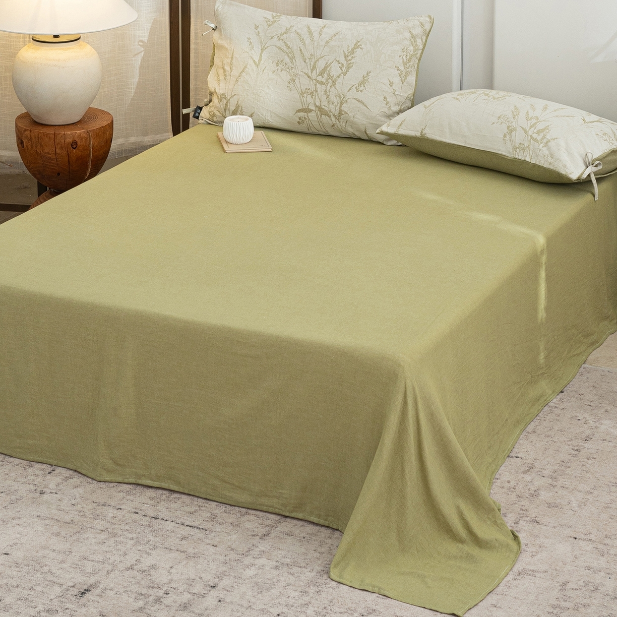 91家纺网 家纺一手货源 找家纺 （总）凌云家纺 2026新款高端春夏提花棉麻四件套-穗穗如意系列