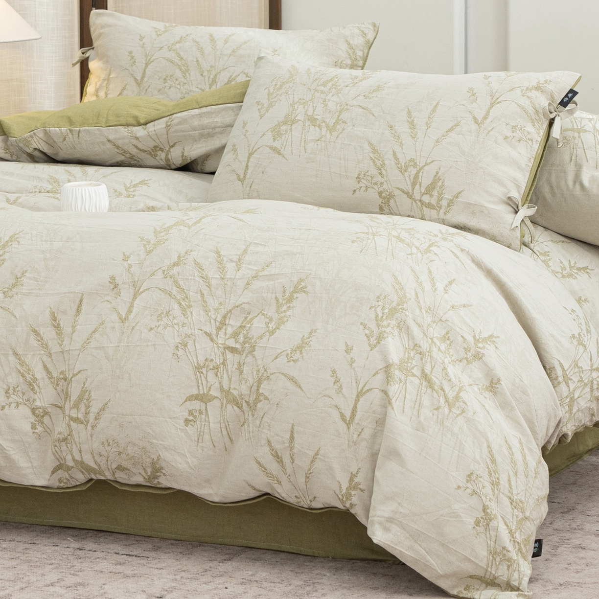 91家纺网 家纺一手货源 找家纺 （总）凌云家纺 2026新款高端春夏提花棉麻四件套-穗穗如意系列