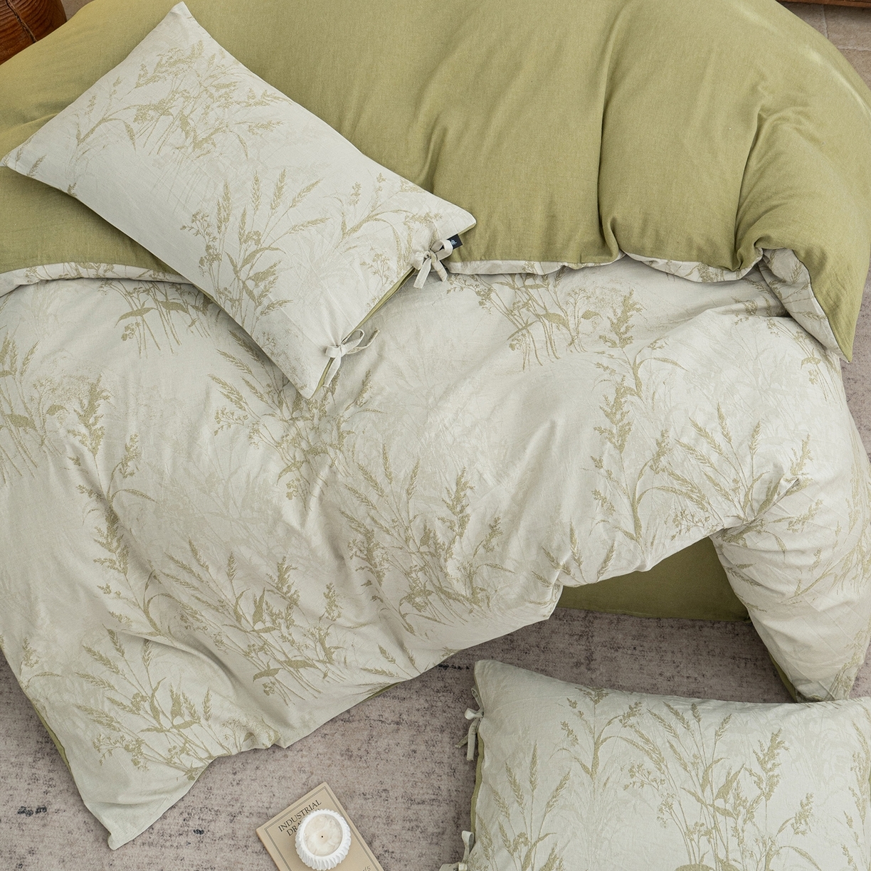 91家纺网 家纺一手货源 找家纺 （总）凌云家纺 2026新款高端春夏提花棉麻四件套-穗穗如意系列