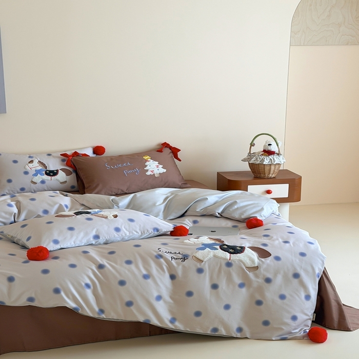 91家纺网 家纺一手货源 找家纺 桔子家纺 2026新款100s全棉快乐系列四件套 快乐小马