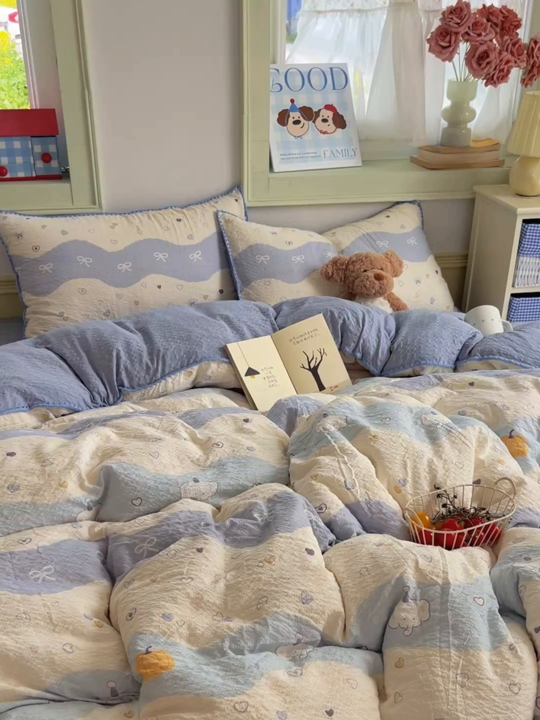 91家纺网 家纺一手货源 找家纺 （总）凯洛奇 2026春夏新款A类高品质泡芙纱贝壳边四件套