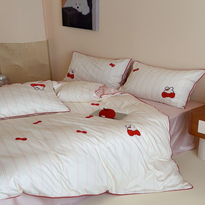 91家纺网 家纺一手货源 找家纺 桔子家纺 2026新款100s全棉快乐系列四件套 快乐小兔