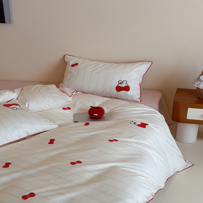 91家纺网 家纺一手货源 找家纺 桔子家纺 2026新款100s全棉快乐系列四件套 快乐小兔