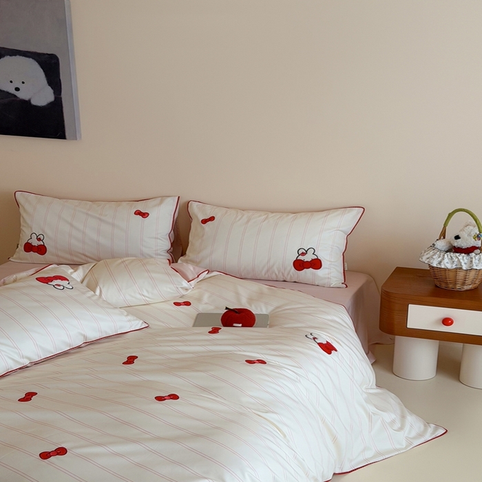 91家纺网 家纺一手货源 找家纺 桔子家纺 2026新款100s全棉快乐系列四件套 快乐小兔