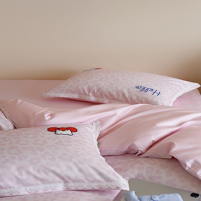 91家纺网 家纺一手货源 找家纺 桔子家纺 2026新款100s全棉快乐系列四件套 快乐小熊