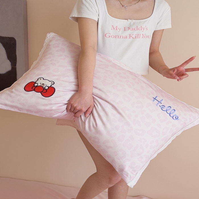 91家纺网 家纺一手货源 找家纺 桔子家纺 2026新款100s全棉快乐系列四件套 快乐小熊