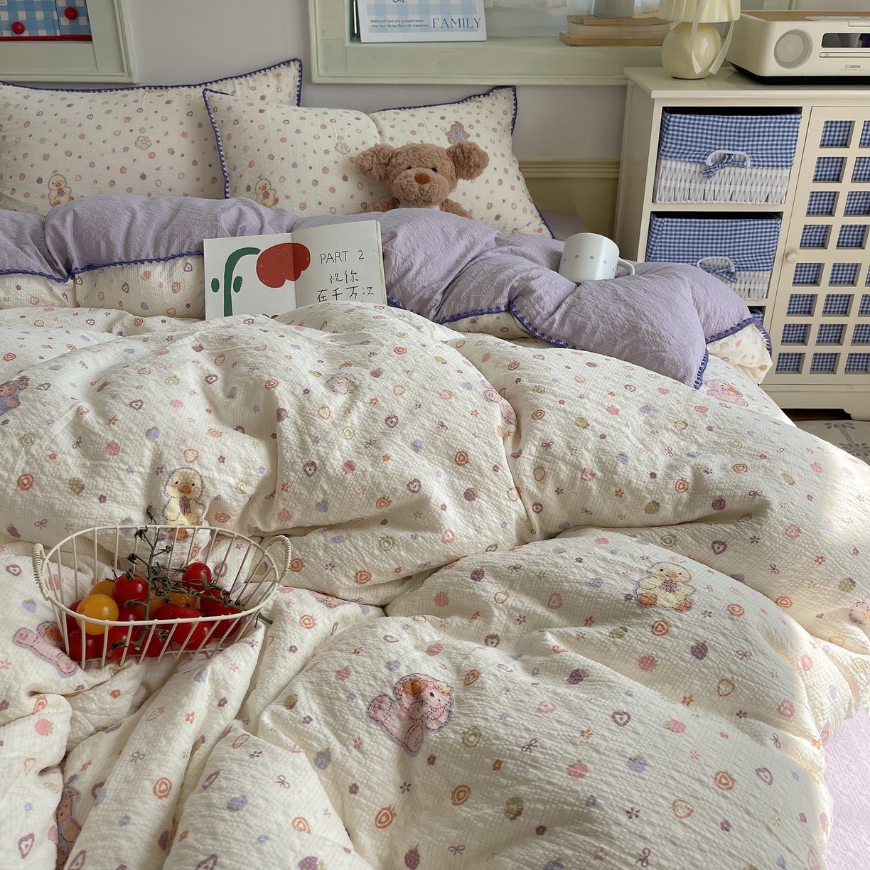 91家纺网 家纺一手货源 找家纺 （总）凯洛奇 2026春夏新款A类高品质泡芙纱贝壳边四件套