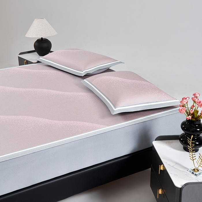 91家纺网 家纺一手货源 找家纺 小牛席业 2026新款星空凉感冰丝席席子凉席-床笠款 粉色