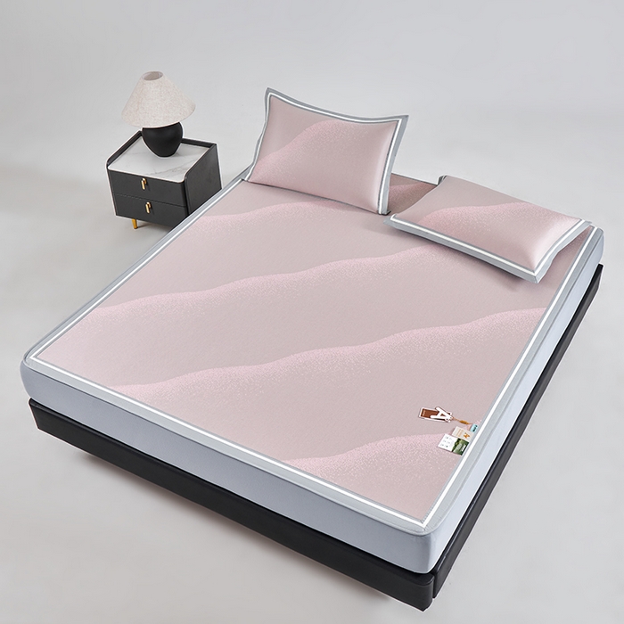 91家纺网 家纺一手货源 找家纺 小牛席业 2026新款星空凉感冰丝席席子凉席-床笠款 粉色