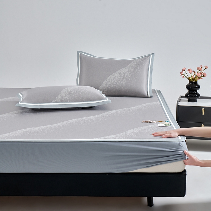 小牛席业 2026新款星空凉感冰丝席席子凉席-床笠款 灰色