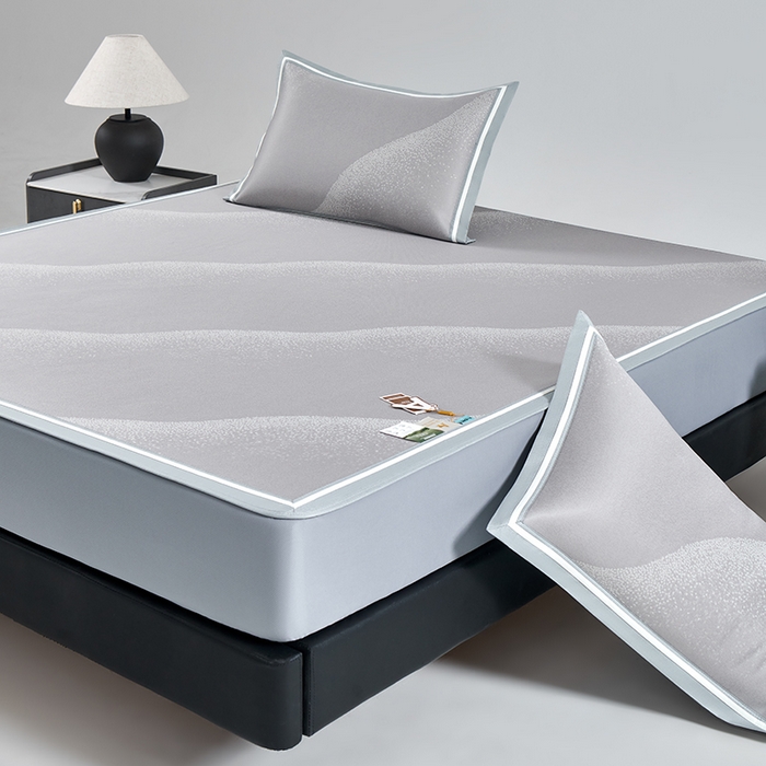 91家纺网 家纺一手货源 找家纺 小牛席业 2026新款星空凉感冰丝席席子凉席-床笠款 灰色