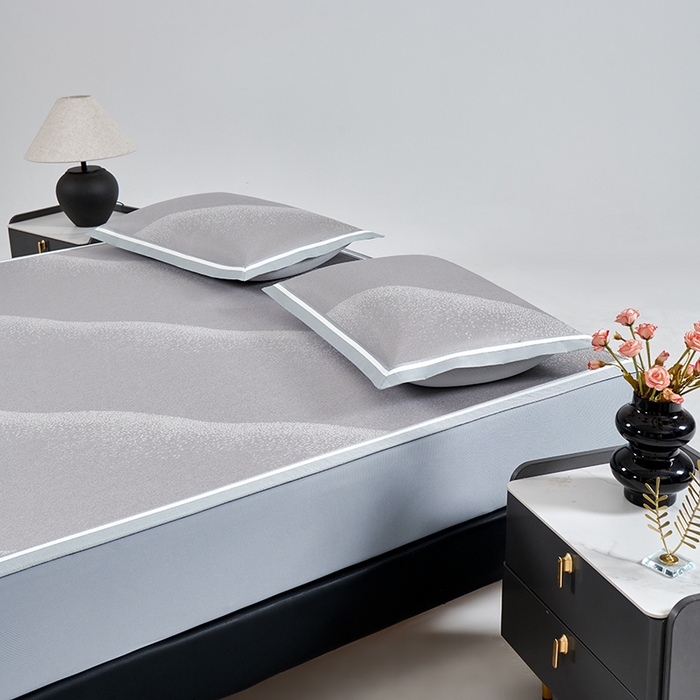 91家纺网 家纺一手货源 找家纺 小牛席业 2026新款星空凉感冰丝席席子凉席-床笠款 灰色