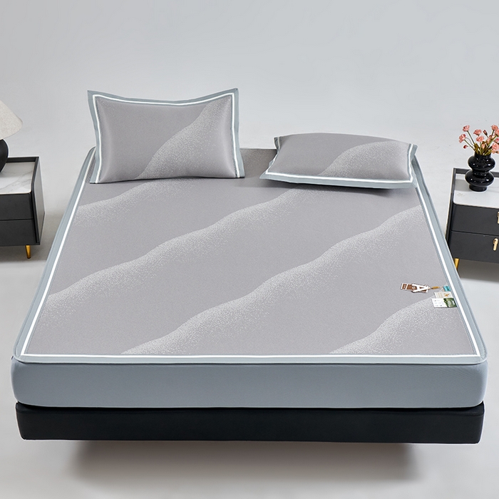 91家纺网 家纺一手货源 找家纺 小牛席业 2026新款星空凉感冰丝席席子凉席-床笠款 灰色