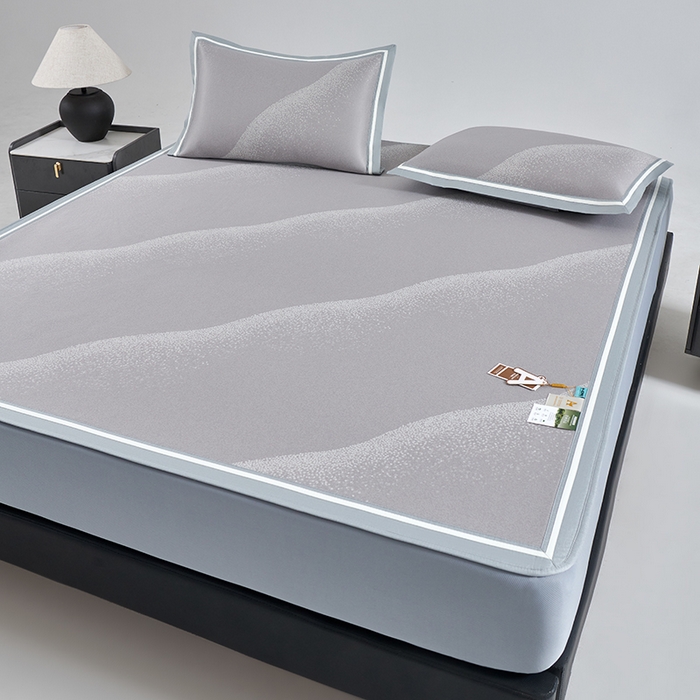 91家纺网 家纺一手货源 找家纺 小牛席业 2026新款星空凉感冰丝席席子凉席-床笠款 灰色