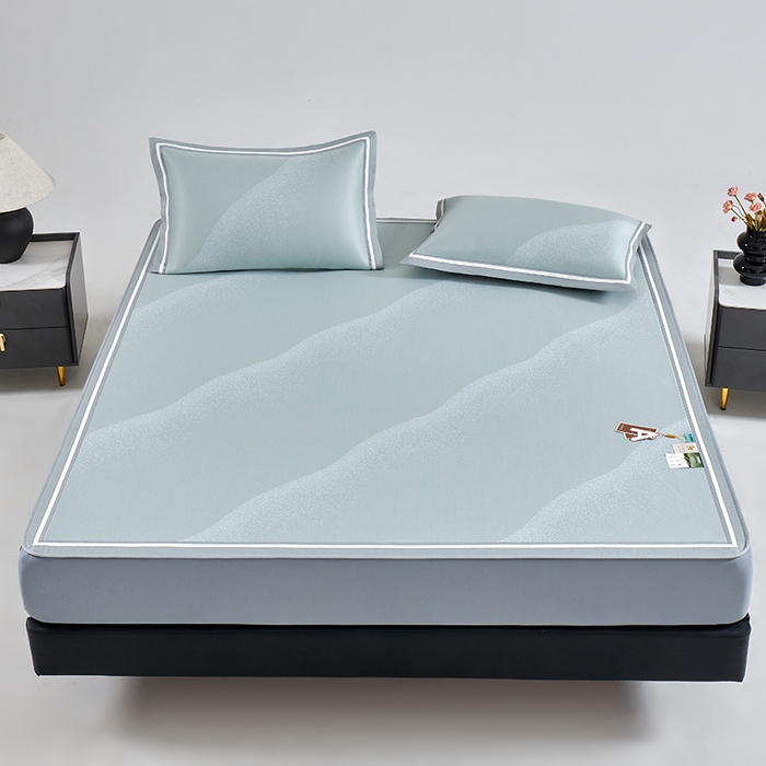 91家纺网 家纺一手货源 找家纺 小牛席业 2026新款星空凉感冰丝席席子凉席-床笠款 绿色