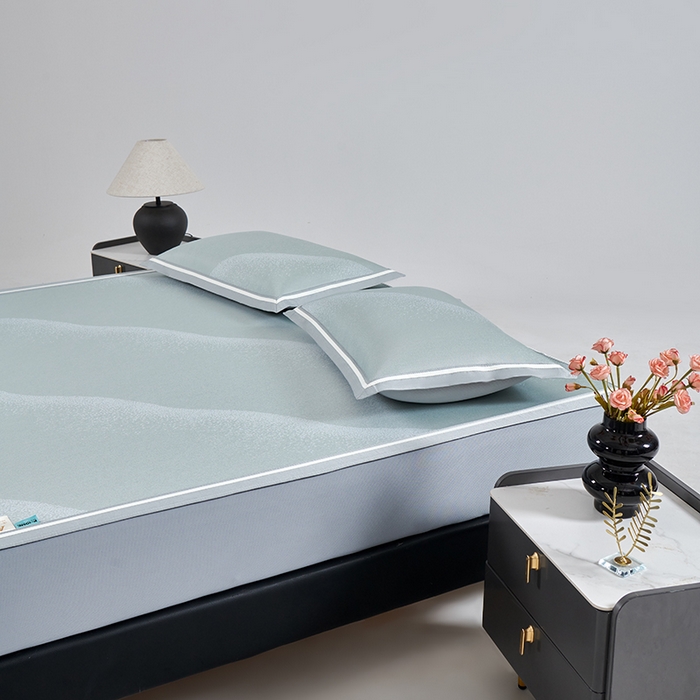 91家纺网 家纺一手货源 找家纺 小牛席业 2026新款星空凉感冰丝席席子凉席-床笠款 绿色