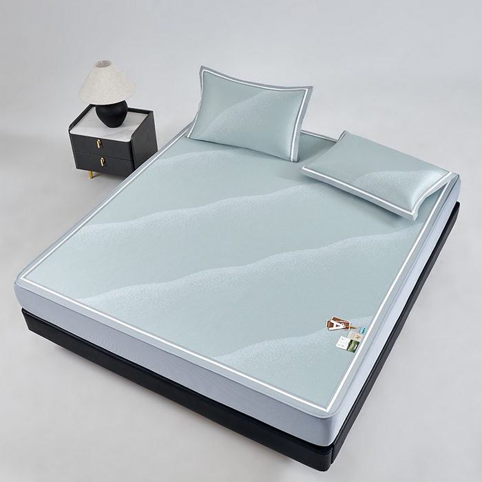 91家纺网 家纺一手货源 找家纺 小牛席业 2026新款星空凉感冰丝席席子凉席-床笠款 绿色