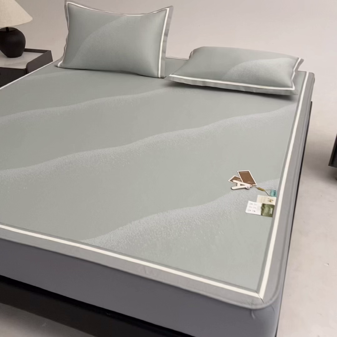 91家纺网 家纺一手货源 找家纺 小牛席业 2026新款星空凉感冰丝席席子凉席-床笠款 绿色