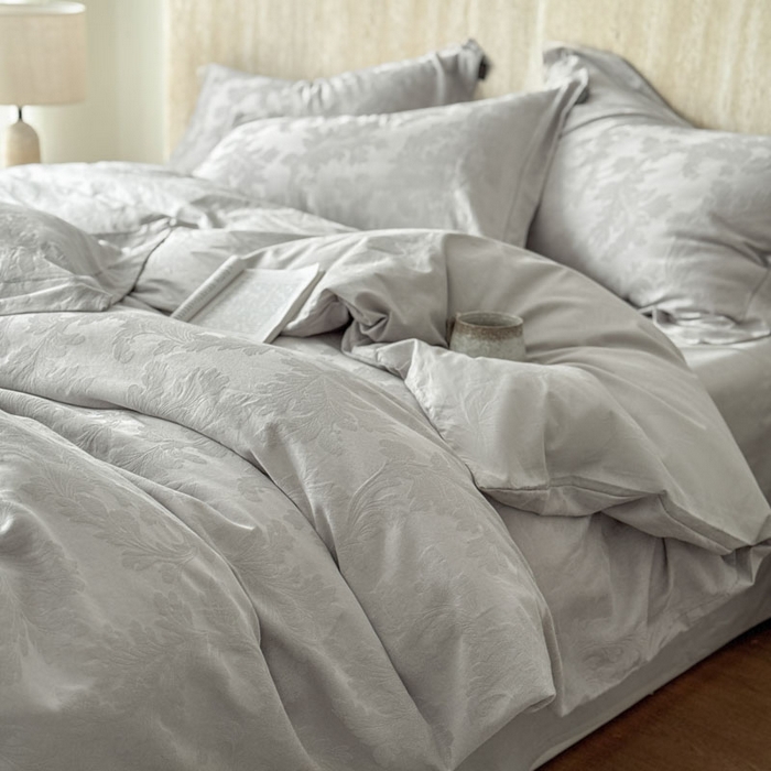 91家纺网 家纺一手货源 找家纺 （总）奈萝家纺 2026新款长绒棉纯棉水洗全棉浮雕提花四件套