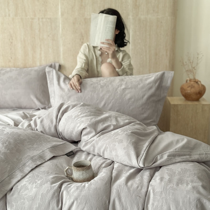 91家纺网 家纺一手货源 找家纺 （总）奈萝家纺 2026新款长绒棉纯棉水洗全棉浮雕提花四件套