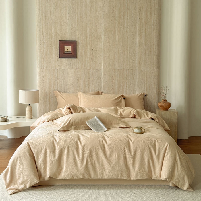 91家纺网 家纺一手货源 找家纺 奈萝家纺 2026新款长绒棉纯棉水洗全棉浮雕提花四件套 罗熙