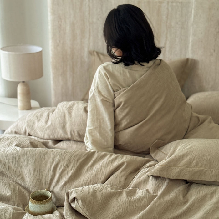 91家纺网 家纺一手货源 找家纺 奈萝家纺 2026新款长绒棉纯棉水洗全棉浮雕提花四件套 魅奇