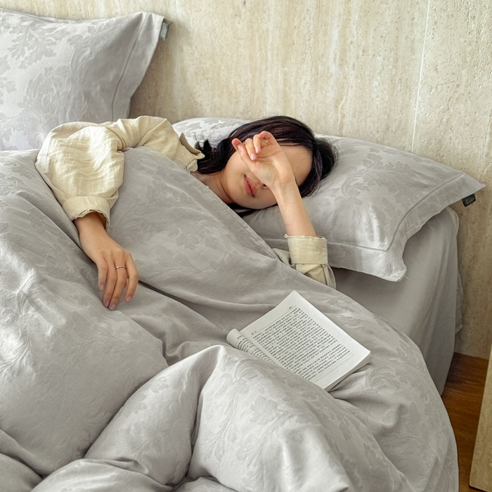 91家纺网 家纺一手货源 找家纺 奈萝家纺 2026新款长绒棉纯棉水洗全棉浮雕提花四件套 格兰斯