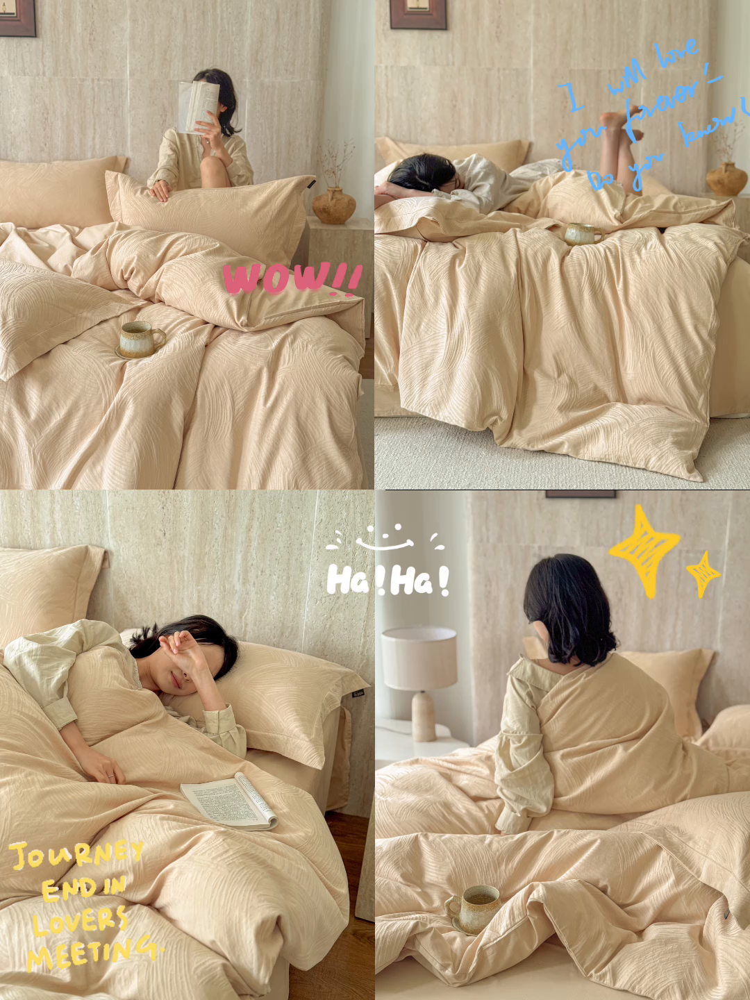 91家纺网 家纺一手货源 找家纺 奈萝家纺 2026新款长绒棉纯棉水洗全棉浮雕提花四件套 罗熙