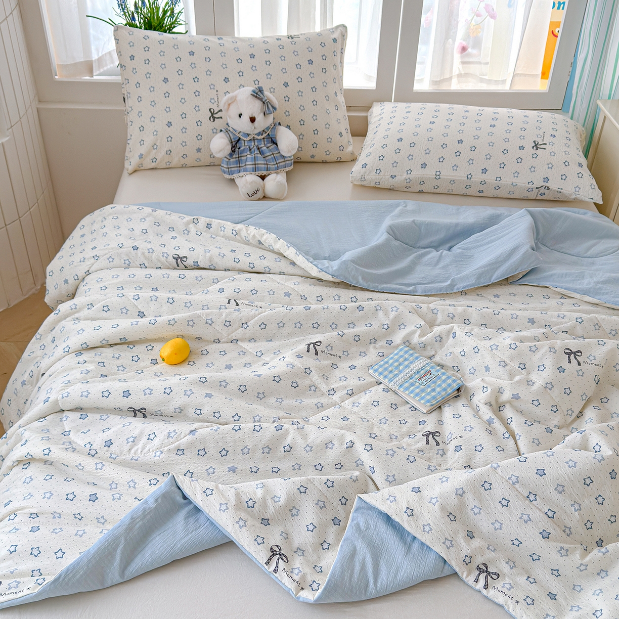 91家纺网 家纺一手货源 找家纺 （总）弗苓家纺 2026新款A类云感有氧双层纱夏被夏凉被