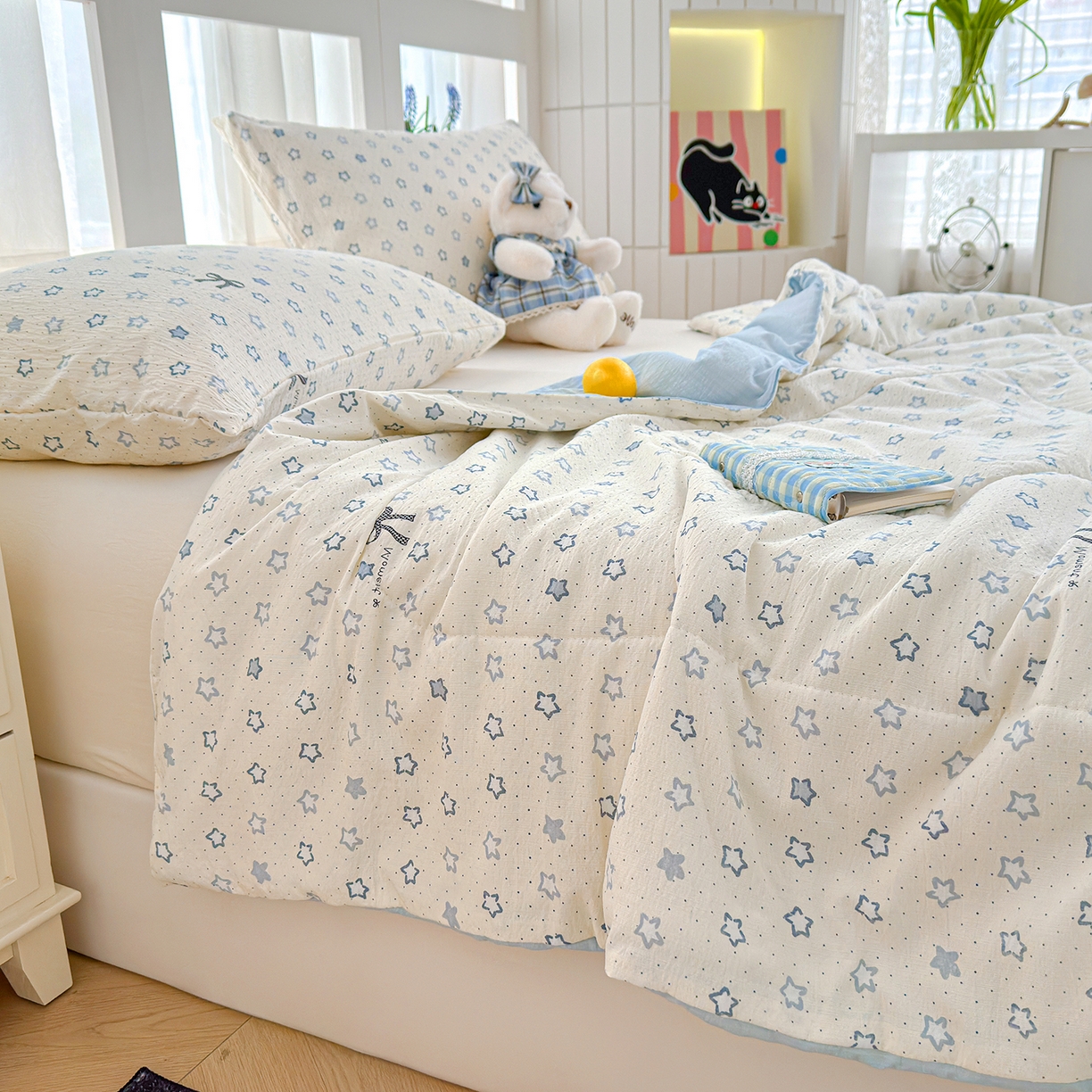 91家纺网 家纺一手货源 找家纺 （总）弗苓家纺 2026新款A类云感有氧双层纱夏被夏凉被