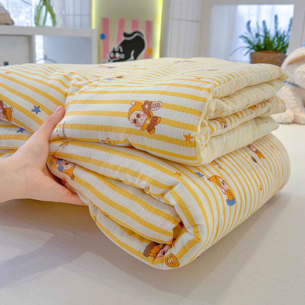 91家纺网 家纺一手货源 找家纺 （总）弗苓家纺 2026新款A类云感有氧双层纱夏被夏凉被