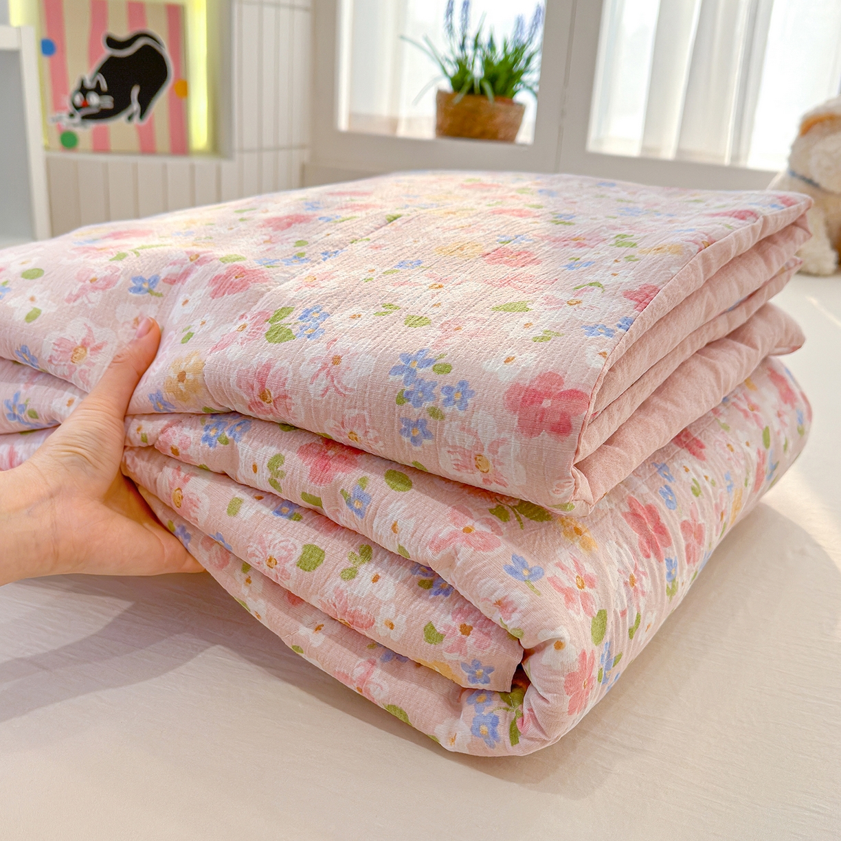 91家纺网 家纺一手货源 找家纺 （总）弗苓家纺 2026新款A类云感有氧双层纱夏被夏凉被