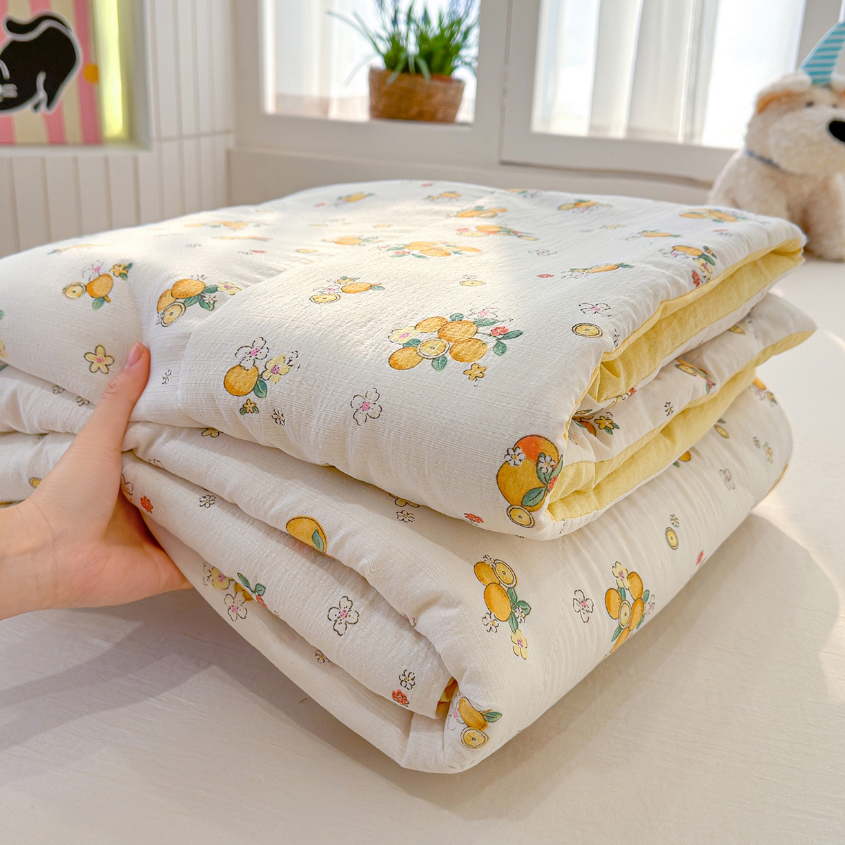 91家纺网 家纺一手货源 找家纺 （总）弗苓家纺 2026新款A类云感有氧双层纱夏被夏凉被