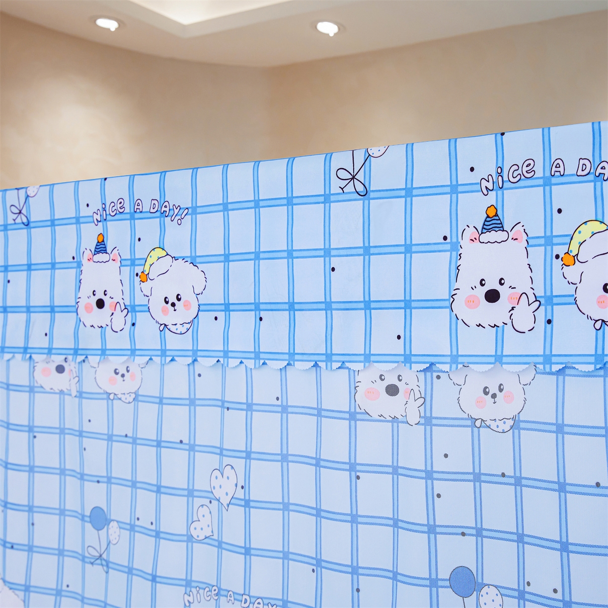 91家纺网 家纺一手货源 找家纺 迪凡保罗蚊帐 2026新款2606专版卡通回底全底AB版遮光帘坐床蚊帐 萌趣多多-无床帘