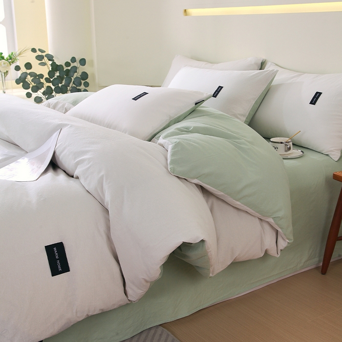 91家纺网 家纺一手货源 找家纺 （总）春皖家纺 2026春夏新款双拼全棉纯棉水洗棉四件套