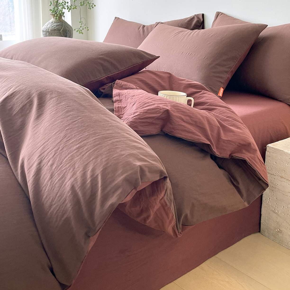 91家纺网 家纺一手货源 找家纺 （总）春皖家纺 2026春夏新款双拼全棉纯棉水洗棉四件套