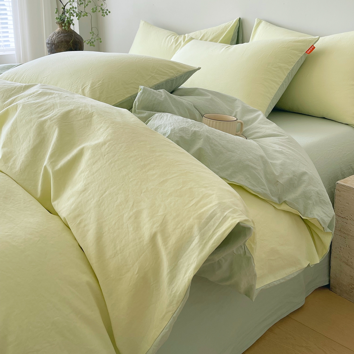 91家纺网 家纺一手货源 找家纺 （总）春皖家纺 2026春夏新款双拼全棉纯棉水洗棉四件套