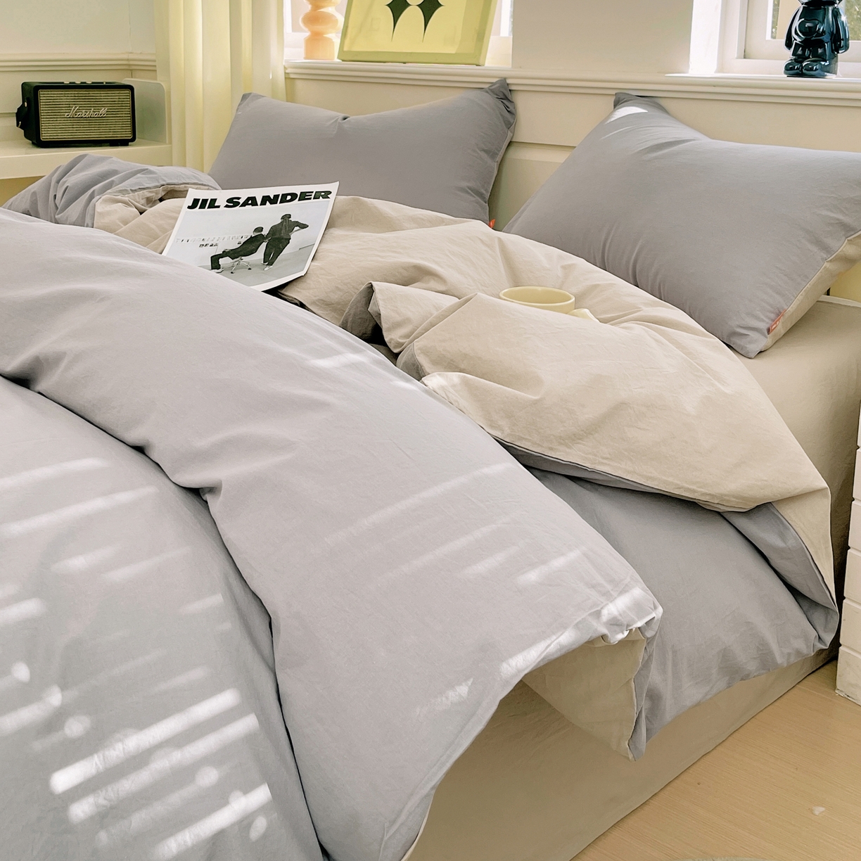 91家纺网 家纺一手货源 找家纺 （总）春皖家纺 2026春夏新款双拼全棉纯棉水洗棉四件套