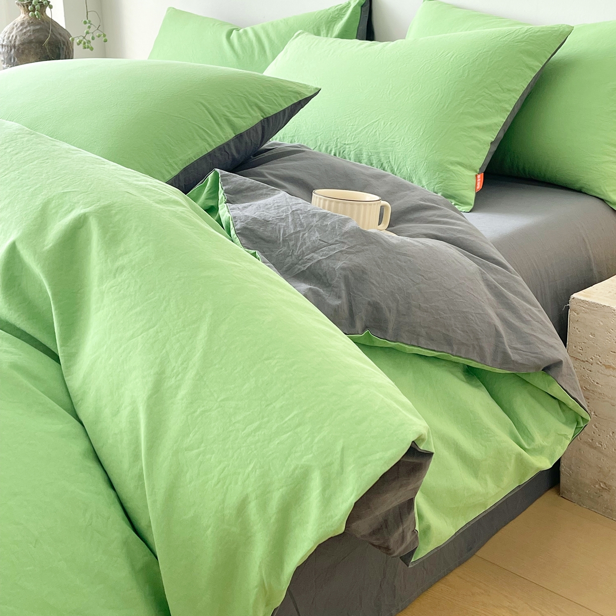 91家纺网 家纺一手货源 找家纺 （总）春皖家纺 2026春夏新款双拼全棉纯棉水洗棉四件套