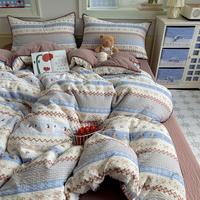 91家纺网 家纺一手货源 找家纺 （总）凯洛奇 2026春夏新款A类高品质泡芙纱贝壳边四件套