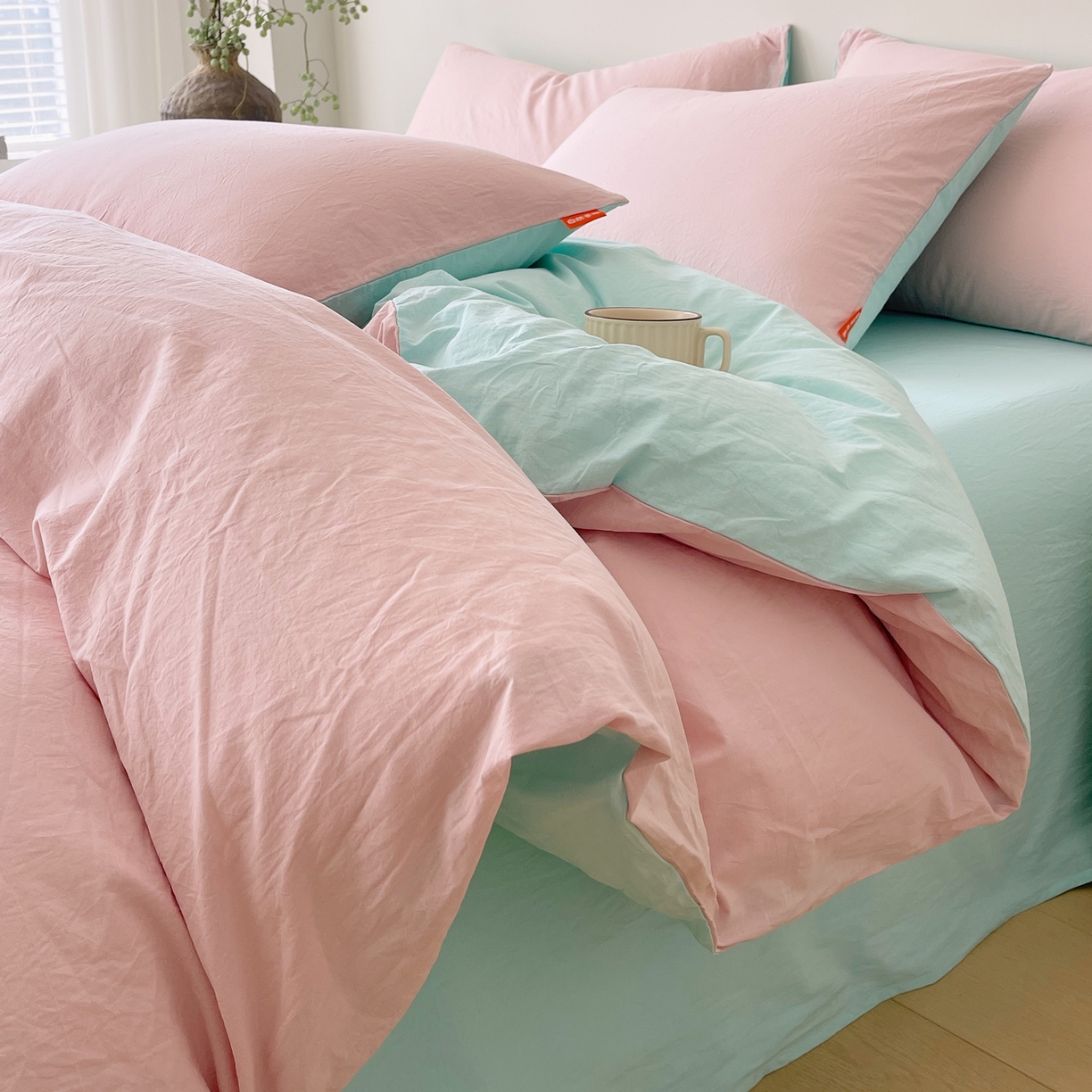 91家纺网 家纺一手货源 找家纺 （总）春皖家纺 2026春夏新款双拼全棉纯棉水洗棉四件套