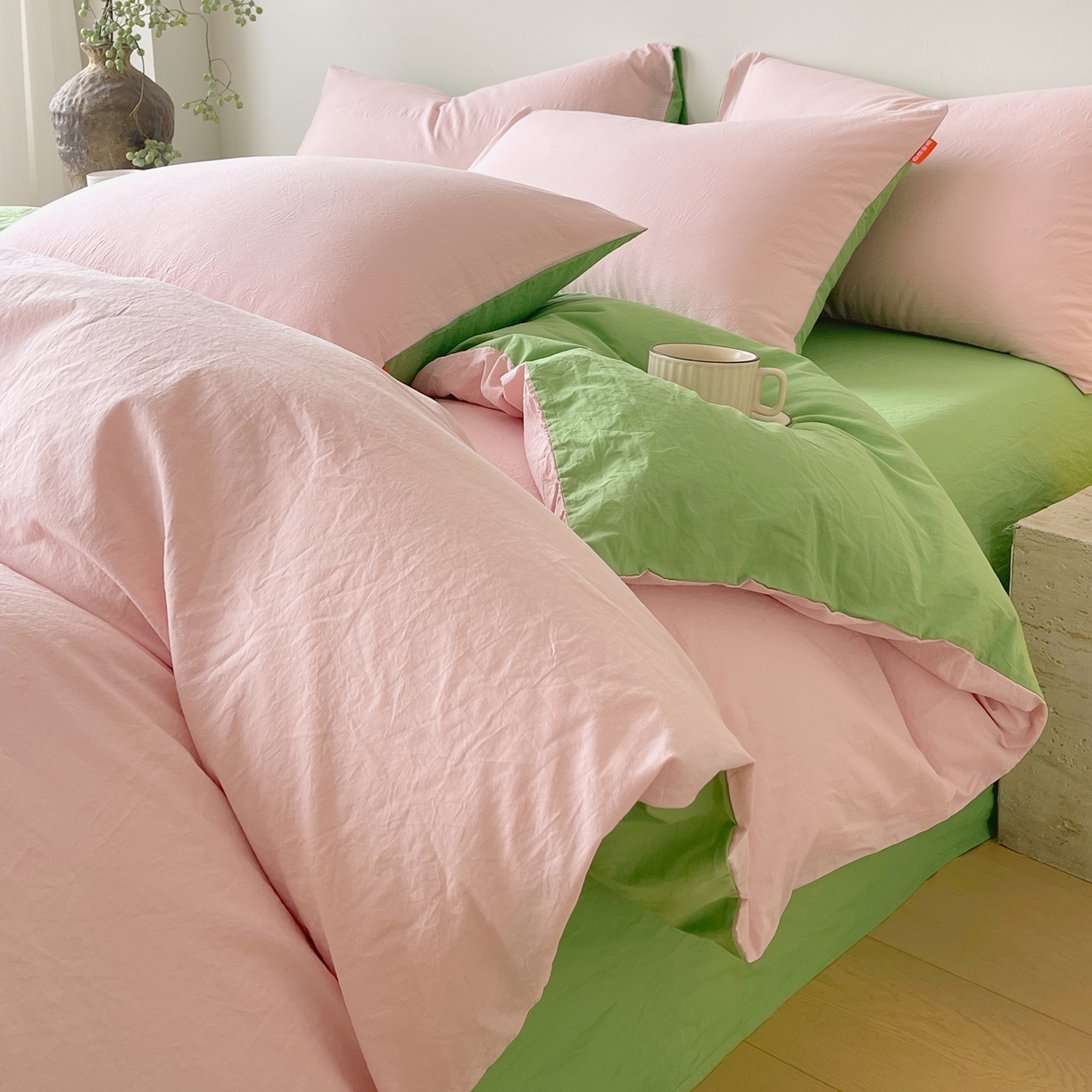 91家纺网 家纺一手货源 找家纺 （总）春皖家纺 2026春夏新款双拼全棉纯棉水洗棉四件套