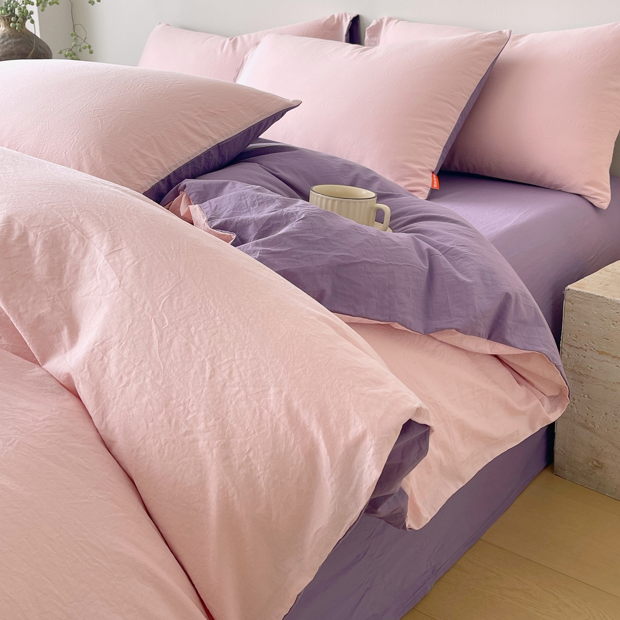 91家纺网 家纺一手货源 找家纺 （总）春皖家纺 2026春夏新款双拼全棉纯棉水洗棉四件套