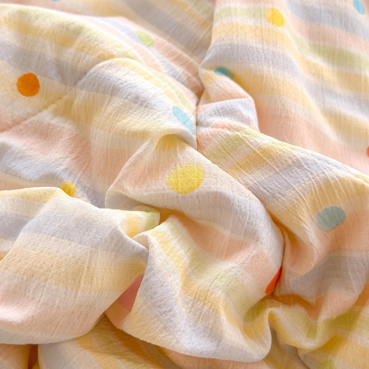 91家纺网 家纺一手货源 找家纺 弗苓家纺 2026新款A类云感有氧双层纱夏被夏凉被 小时光