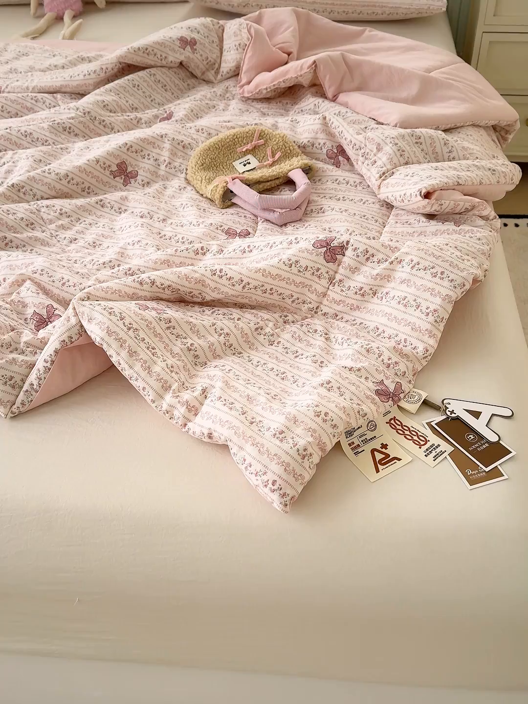 91家纺网 家纺一手货源 找家纺 弗苓家纺 2026新款A类云感有氧双层纱夏被夏凉被 晚香玉