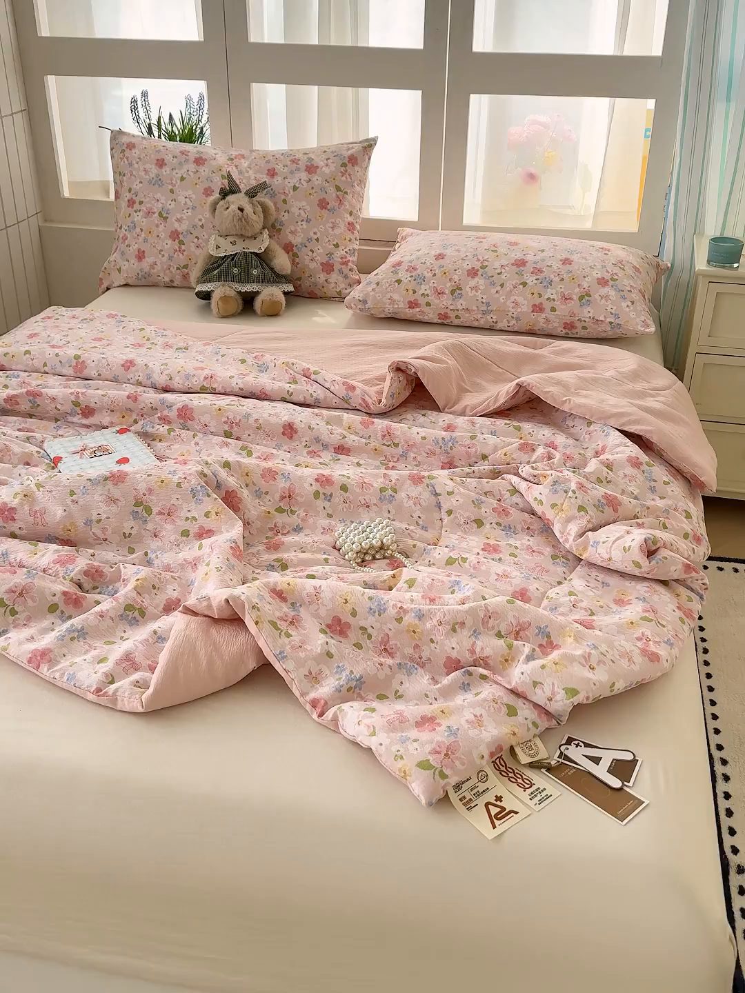 91家纺网 家纺一手货源 找家纺 弗苓家纺 2026新款A类云感有氧双层纱夏被夏凉被 云水谣