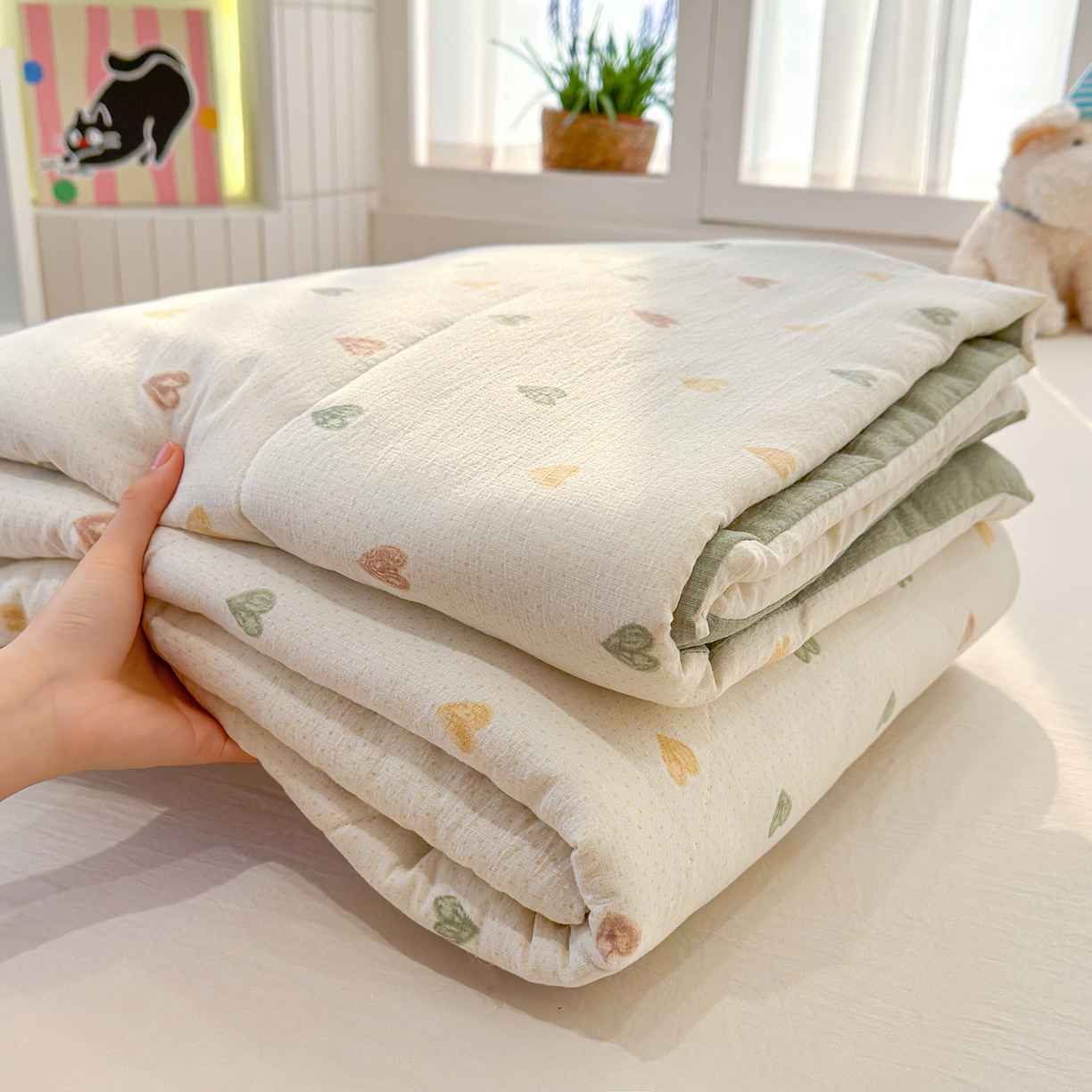 弗苓家纺 2026新款A类云感有氧双层纱夏被夏凉被 心动