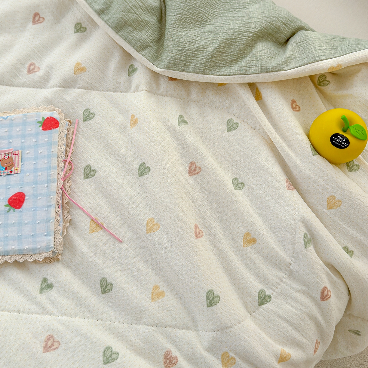 91家纺网 家纺一手货源 找家纺 弗苓家纺 2026新款A类云感有氧双层纱夏被夏凉被 心动