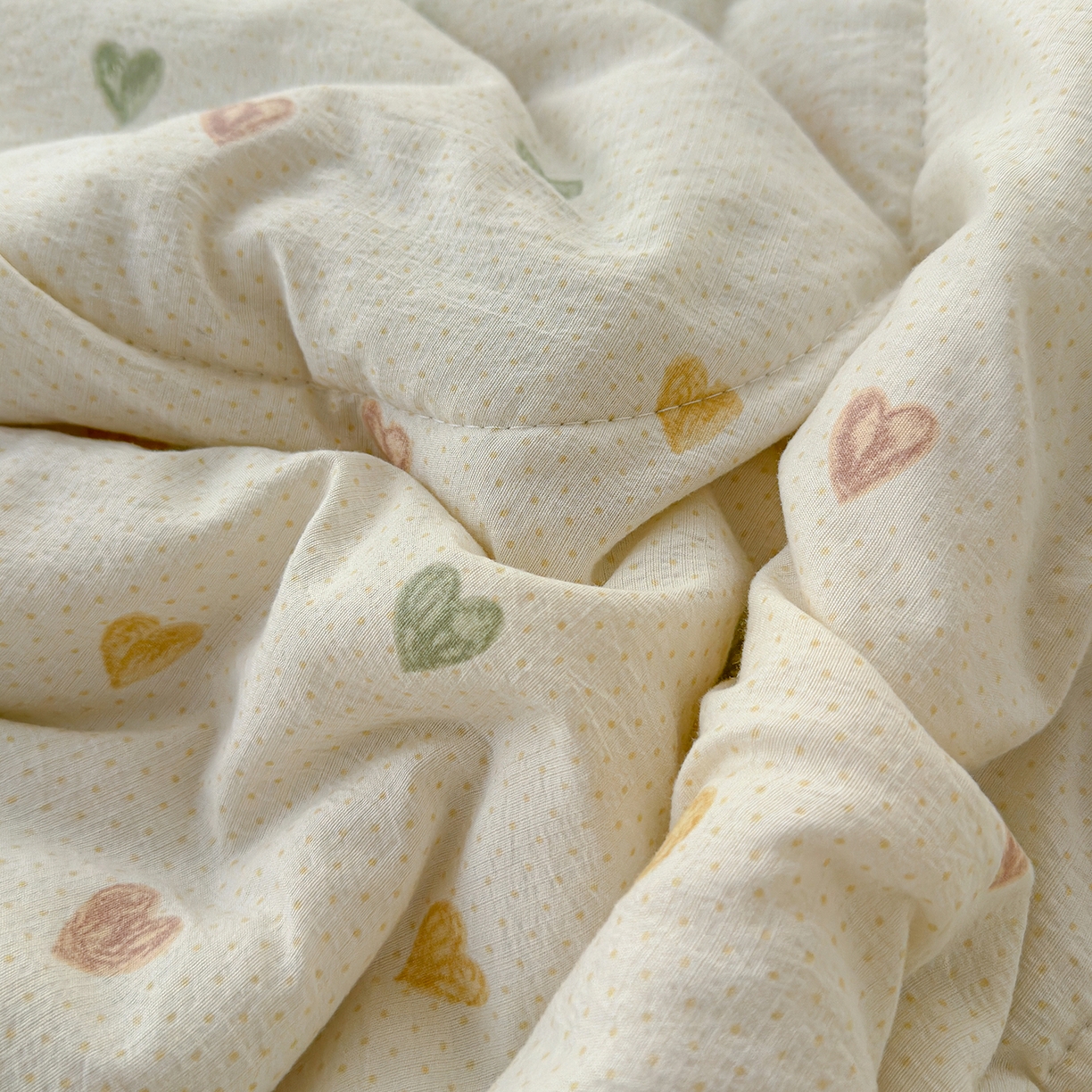 91家纺网 家纺一手货源 找家纺 弗苓家纺 2026新款A类云感有氧双层纱夏被夏凉被 心动